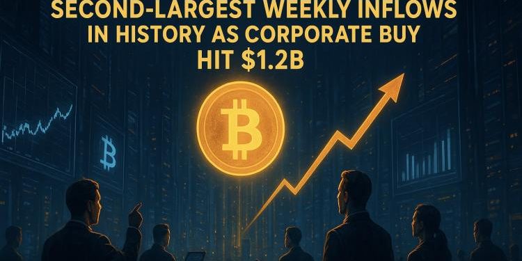 Bitcoin ETFs Achieved Second-Largest Weekly Inflows in History as Corporate Buying Hit $1.2B