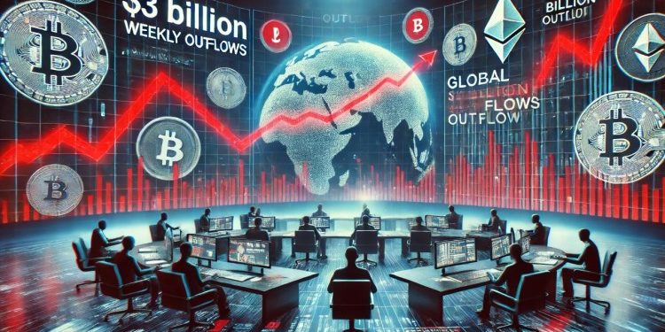 Crypto Funds Face Third Consecutive Weekly Losses, Totaling $3 Billion In Outflows