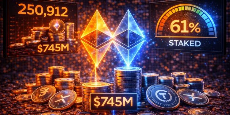 Bitmine Stakes Additional 250,912 Ethereum Worth $745M – 61% Is Now Staked