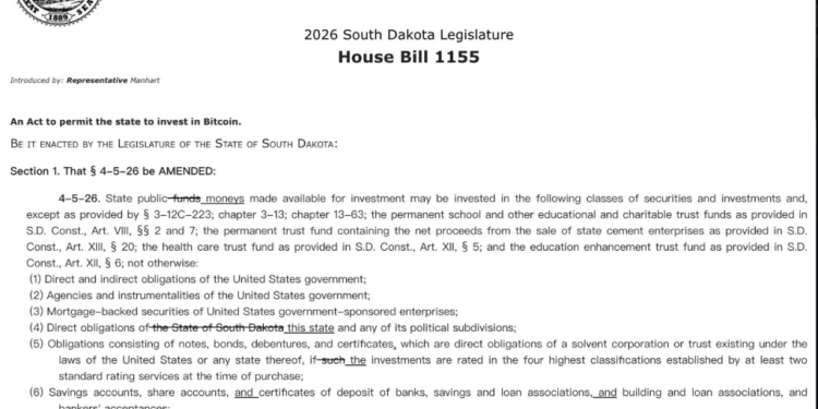 Bitcoin Breaks Into State Policy As South Dakota Weighs 10% Allocation