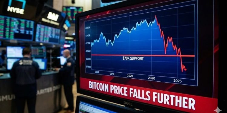 Bitcoin Price Falls Further, Raising Stakes At The $70K Support