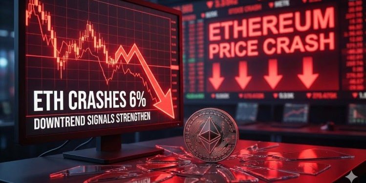 Ethereum Price Crashes 6%, Downtrend Signals Strengthen Sharply