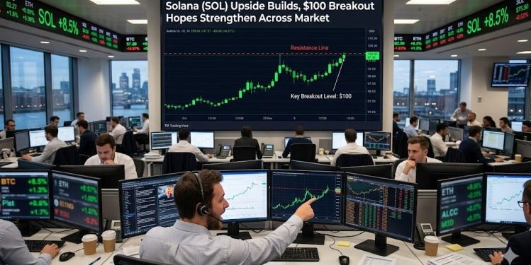 Solana (SOL) Upside Builds, $100 Breakout Hopes Strengthen Across Market