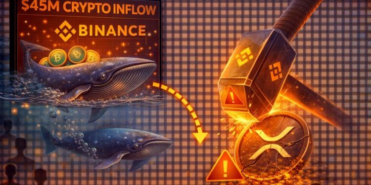 The $45 Million Crypto Hammer: Whale Inflow To Binance Threatens To Shatter XRP’s Recovery