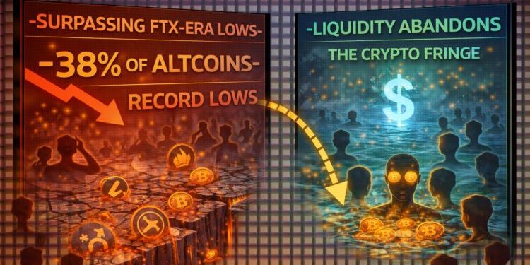Surpassing FTX-Era Lows: 38% Of Altcoins Hit Record Lows As Liquidity Abandons The Crypto Fringe